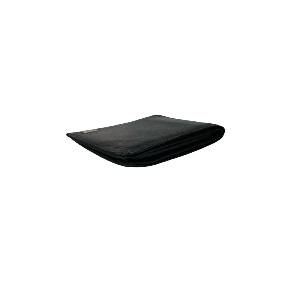 Dunhill Black Pebbled Bi fold Wallet Silver hardware men's/women's unisex